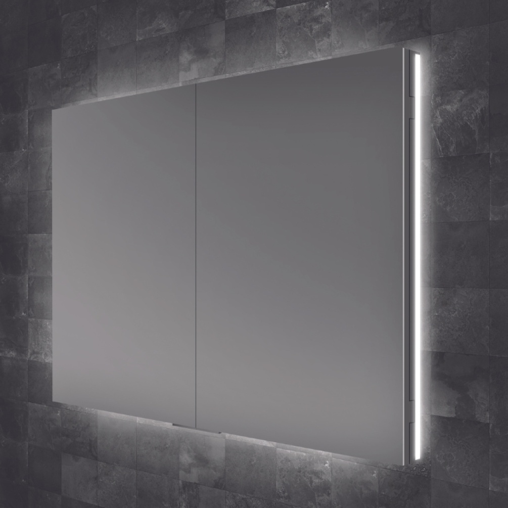 Close up product image of the HIB Atrium 800m LED Recessed Mirror Cabinet